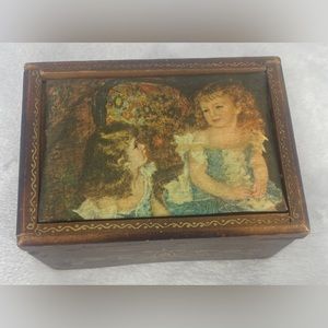 Vintage Japan Crafted WOOD MUSIC BOX The Charpentier Linden Laura's Theme